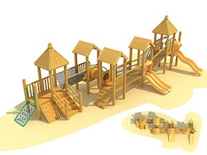 Los niños vendedores calientes como la serie de madera equipo de patio de diapositivas TQ-MT501