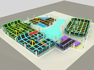 El trampolín al aire libre más industrial, parque comercial de trampolines para la venta KP-140915