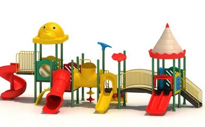 Los niños juegan artículos de plástico tobogán tubular y teatro al aire libre del equipo del patio en Venta TQ-HY315