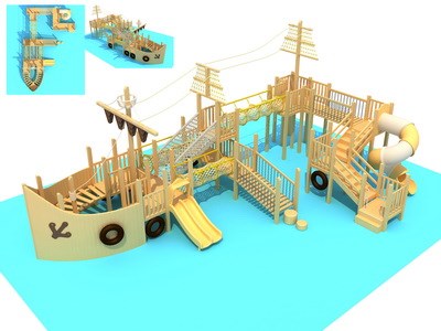 Serie de madera parque de atracciones al aire libre comercial china TQ-MT509