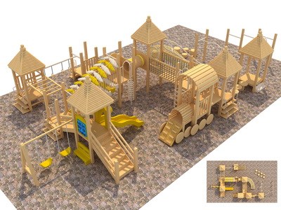 Artículos de patio de madera al aire libre piratas para preescolar TQ-MT517