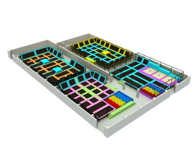 Relajante parque de trampolín interior en venta, parque de trampolín barato para niños KP-150205