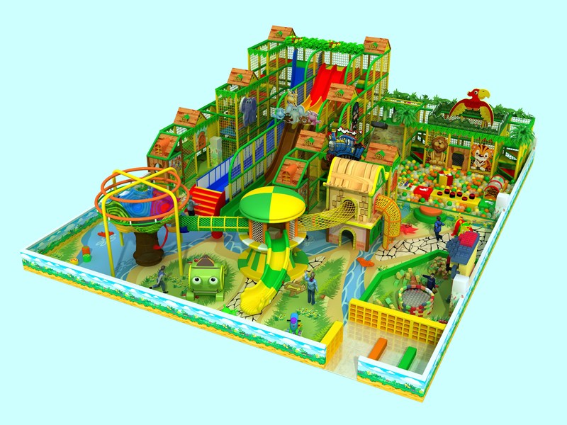 Patio de recreo profesional, interior, comercial, parque infantil de interior con equipo de trampolín TQ-TQB180120T1