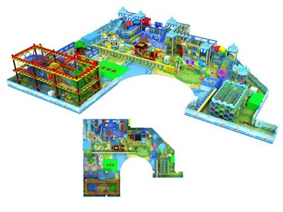 El patio de juegos interior de madera más popular de los niños del jardín de infancia de la estructura del juego para los niños TQ-TQB180301T6